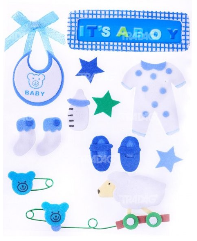 scrapbook samolepka modry bryndacek